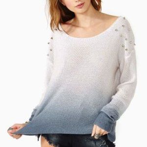 Women's Large Nasty Gal Ombre Grey Studded "Twilight Zone Knit"